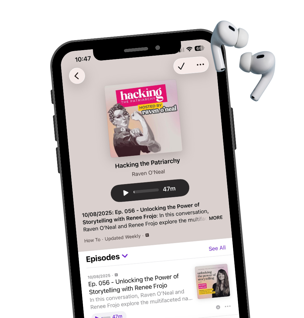 Phone Playing the Hacking the Patriarchy Podcast